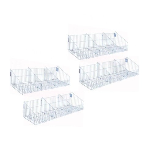 KIT - 4 Cestos Com divisórias Branco New Plus - Sa Gondolas