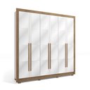 Ver imagem 5 de Guarda-roupa Casal 100% Mdf Kappesberg 6 Portas com Espelhos 8 Gavetas Branco/nogueira