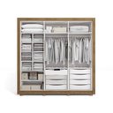 Ver imagem 3 de Guarda-roupa Casal 100% Mdf Kappesberg 6 Portas com Espelhos 8 Gavetas Branco/nogueira