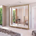 Ver mais imagens de Guarda-roupa Casal 100% Mdf Kappesberg 6 Portas com Espelhos 8 Gavetas Branco/nogueira