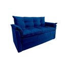 Ver imagem 1 de Sofá Small 3 Lugares Conforto 160cm Azul Suede Compacto Moderno Fácil Limpeza Herrero