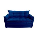 Ver imagem 3 de Sofá Small 3 Lugares Conforto 160cm Azul Suede Compacto Moderno Fácil Limpeza Herrero