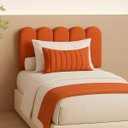 Ver imagem 1 de Cabeceira Solteiro Design Nuvem 45cm 5 Placas em Suede Macio:terracota