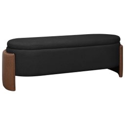Recamier Sapateira Baú Império Casal 140cm Bouclê Facto - Sofa Store:bouclê Preto - 1