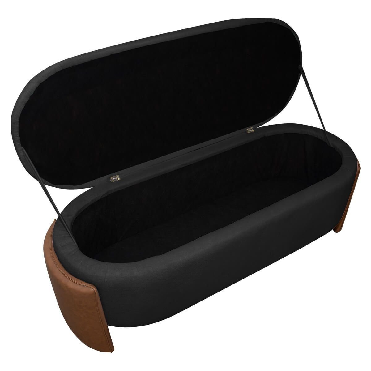 Recamier Sapateira Baú Império Casal 140cm Bouclê Facto - Sofa Store:bouclê Preto - 6