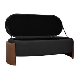 Recamier Sapateira Baú Império Casal 140cm Bouclê Facto - Sofa Store:bouclê Preto - 5
