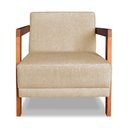 Ver imagem 4 de Kit 02 Poltronas Decorativa Natália Linho Base em Madeira Castanho - Pallazio