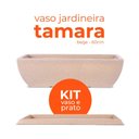 Ver imagem 2 de Kit Vaso e Prato Jardineira Tamara Bege 60 Terrano