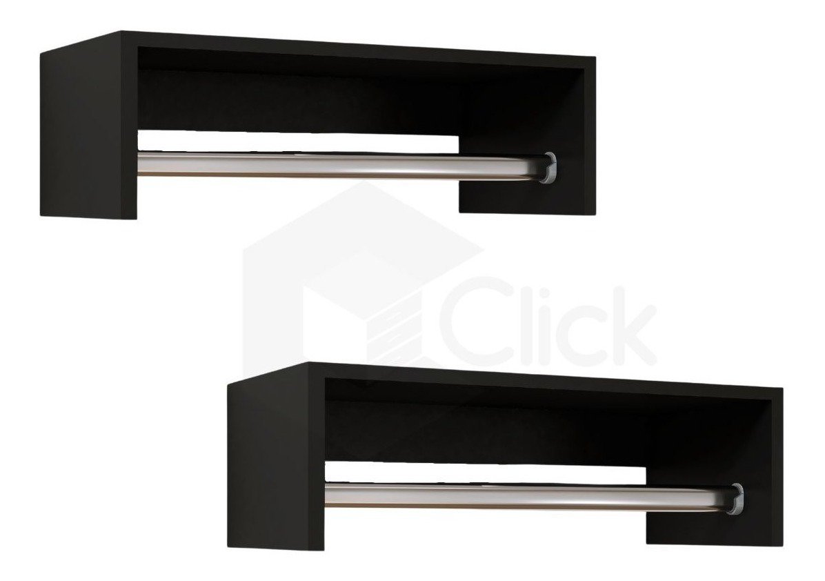 Conjunto com 2 Cabideiros de Parede Porta Roupa Expositor Nova Decor Cabideiro multiuso - 1