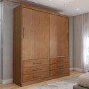 Ver imagem 1 de Guarda-roupa Solteiro Essence 2 Portas 6 Gavetas com Chave Cinamomo - Panorama Móveis