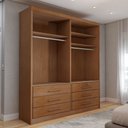 Ver imagem 5 de Guarda-roupa Solteiro Essence 2 Portas 6 Gavetas com Chave Cinamomo - Panorama Móveis