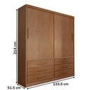 Ver imagem 4 de Guarda-roupa Solteiro Essence 2 Portas 6 Gavetas com Chave Cinamomo - Panorama Móveis