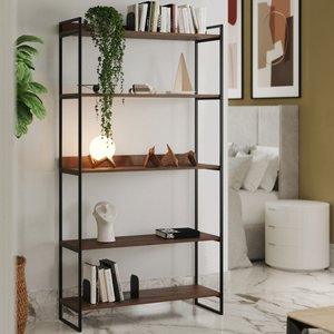 Estante Industrial Multiuso Guaecá 180x95 Preto/imbuia