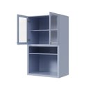 Ver imagem 4 de Armário Aéreo Planejado Cristaleira 2 Portas Marselha CabeCasa MadeiraOriginals Azul/Sereno