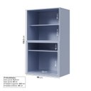 Ver imagem 5 de Armário Aéreo Planejado Cristaleira 2 Portas Marselha CabeCasa MadeiraOriginals Azul/Sereno
