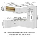Ver imagem 4 de Armário de Cozinha Completa de Canto 459cm Branco Agata Madesa 01