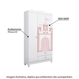 Guarda Roupa Infantil Sophia com 3 Portas - Branco - 2