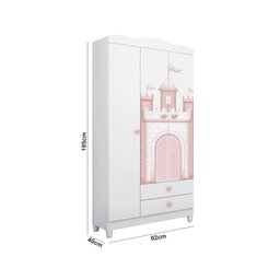 Guarda Roupa Infantil Sophia com 3 Portas - Branco - 5