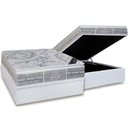 Ver imagem 1 de Cama Box Baú Casal: Colchão Molas Pocket Ensacadas Castor Super Luxo Látexh + Base White(138x188)
