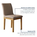 Ver imagem 6 de Conjunto Sala de Jantar 6 Lugares Retangular Tampo Vidro Base Madeira Maciça Mesa e Cadeiras Bella Marrom/Cinamomo/Off White/Linho Bege