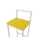 Ver imagem 4 de Jogo 4 Banqueta Alta Balcão Bistrô Industrial Branca Assento Estofado