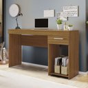 Ver imagem 1 de Mesa 108cm Escrivaninha Escritório Estudo Office com 1 Gaveta e Nicho Freijó