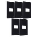 Ver imagem 1 de Kit 5 Placa 4x2 1 Posto Ebony Preta Sleek Margirius Cor:preto