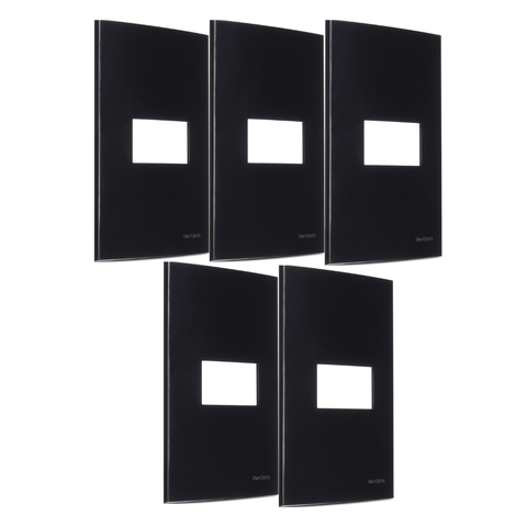 Kit 5 Placa 4x2 1 Posto Ebony Preta Sleek Margirius Cor:preto