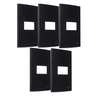 Kit 5 Placa 4x2 1 Posto Ebony Preta Sleek Margirius Cor:preto - 1
