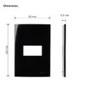 Ver imagem 3 de Kit 5 Placa 4x2 1 Posto Ebony Preta Sleek Margirius Cor:preto