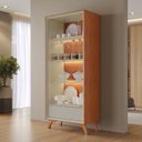 Ver imagem 1 de Cristaleira Premium 81,8 cm Off White/Naturalle Mavaular