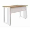 Ver imagem 4 de Mesa Escrivaninha 120 cm X 60 cm Tampo 25 mm Design Industrial F5 Office Cor:Macadâmia com Branco