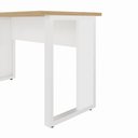 Ver imagem 5 de Mesa Escrivaninha 120 cm X 60 cm Tampo 25 mm Design Industrial F5 Office Cor:Macadâmia com Branco