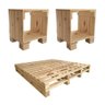 Conjunto 2 Mesas de Cabeceira Lateral Rústicas e Cama de Casal de Madeira 2 Níveis - 2