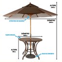 Ver imagem 3 de Kit 4 Cadeiras Fibra Mesa E Marrom