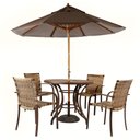 Ver imagem 1 de Kit 4 Cadeiras Fibra Mesa E Marrom