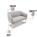 Ver imagem 5 de Kit 01 Namoradeira 02Lug E 01 Poltrona Stella Natural Cinza