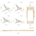 Ver imagem 4 de Conjunto 2 Espreguiçadeiras Preguiçosa Dobrável Madeira Maciça Adulto e Infantil com Tecido - Branco