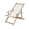 Conjunto 2 Espreguiçadeiras Preguiçosa Dobrável Madeira Maciça Adulto e Infantil com Tecido - Branco - 2