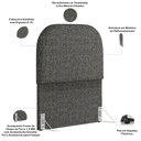 Ver imagem 4 de Cabeceira Cama Box Solteiro 100cm Orgânica Lanna W01 Linho Mescla Chumbo - Lyam Decor