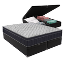 Ver imagem 1 de Cama Box Baú Bipartido Queen Preto e Colchão Airtech 150 D45 Ortobom