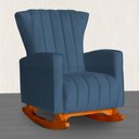 Ver imagem 2 de Poltrona Balanço C/ Puff Melinda Suede Azul Royal - Lm Decor