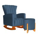 Ver imagem 1 de Poltrona Balanço C/ Puff Melinda Suede Azul Royal - Lm Decor