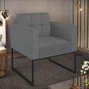 Ver imagem 1 de Poltrona Elisa Corano Cinza Base Metálica Industrial Preto - D’Rossi