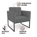 Ver imagem 3 de Poltrona Elisa Corano Cinza Base Metálica Industrial Preto - D’Rossi