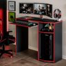 Escrivaninha para Pc Gamer Mesa de Escritorio - Preto e Vermelha - 1