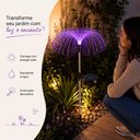 Ver imagem 7 de Kit 2 Luminaria Solar Colorida Cascata Energia Sol sem Fio Poste Luz Jardim IP65 Espeto Agua Viva de
