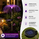 Ver imagem 6 de Kit 2 Luminaria Solar Colorida Cascata Energia Sol sem Fio Poste Luz Jardim IP65 Espeto Agua Viva de