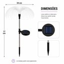 Ver mais imagens de Kit 2 Luminaria Solar Colorida Cascata Energia Sol sem Fio Poste Luz Jardim IP65 Espeto Agua Viva de