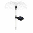 Ver imagem 4 de Kit 2 Luminaria Solar Colorida Cascata Energia Sol sem Fio Poste Luz Jardim IP65 Espeto Agua Viva de